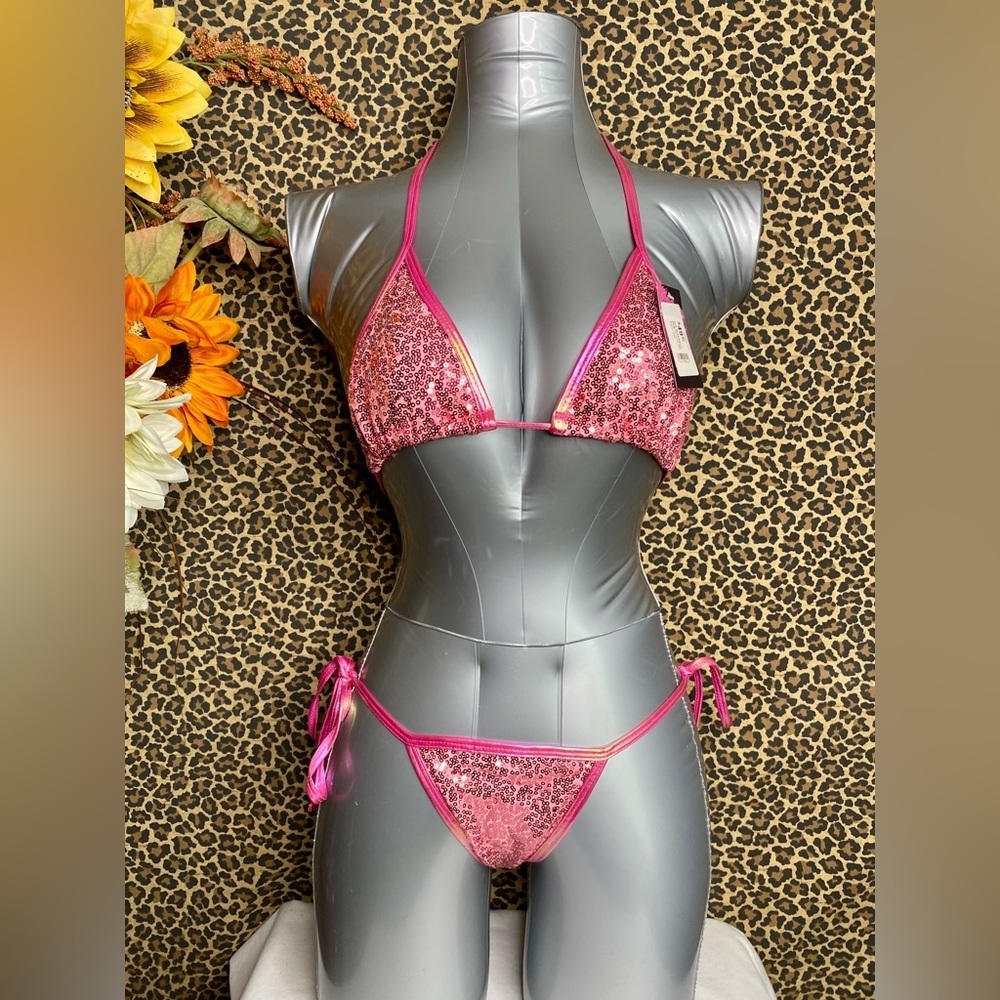 🦋B2G1🦋MIDNIGHT BALLERINA Sequin Tri-Top & Scrunch Back Bikini Dance Wear